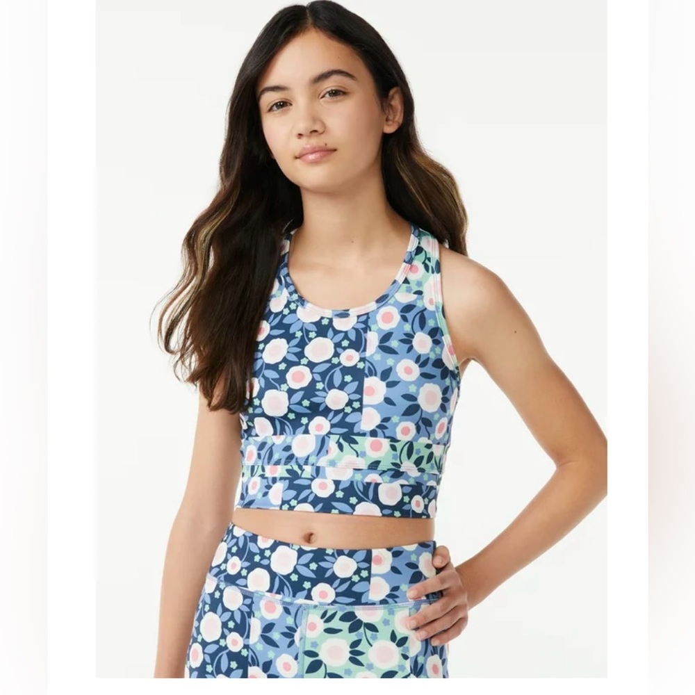 Free Assembly Girls Printed Active Crop Top
